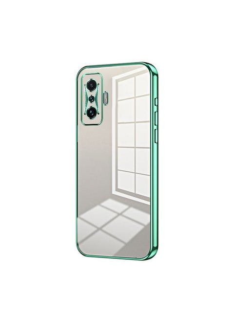 Case Cover For Xiaomi Redmi K50 Gaming / Poco F4 GT Transparent Plating Fine Hole Phone Case Green