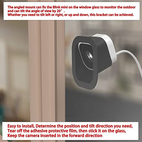 Teccle 2 Pack Angled Window Mount for Blink Mini Camera, 20 Degrees Tilt (Up/Down/Left/Right) (Not Compatible with Blink mini 2) - Image 5