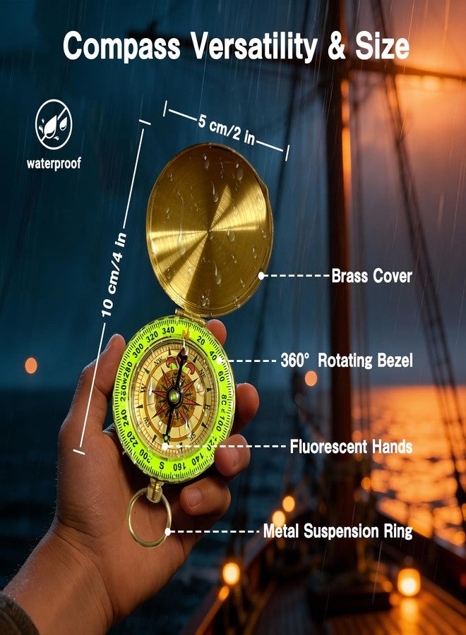 Laupha Retro Pirate Telescope Zoomable with Treasure Map 25x30 Spyglass Portable Collapsible Handheld Telescope Vintage Monocular for Kids & Survival Gear Compass Pocket Military Compass - Image 3