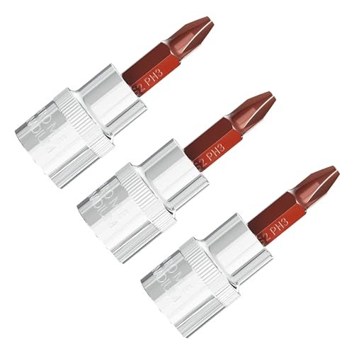 FOCMKEAS 3PCS 38 Drive PH33 Phillips Bit Socket Heat Treated S2 Steel Screwdriver Bits CRV Socket 19 Length - Image 1