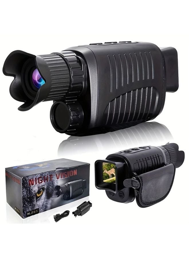 Black Digital Night Vision Monocular USB Rechargeable 10X Zoom Infrared for Hunting - Image 1