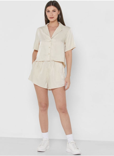 High Waist Pocket Detail Shorts