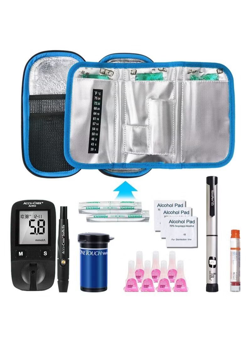 dongfangxianzi Insulin Cooler Travel Case Medication Diabetic Insulated Organizer Cooling Bag，nsulated Cooling Bag with 3 Ice Packs - Image 5