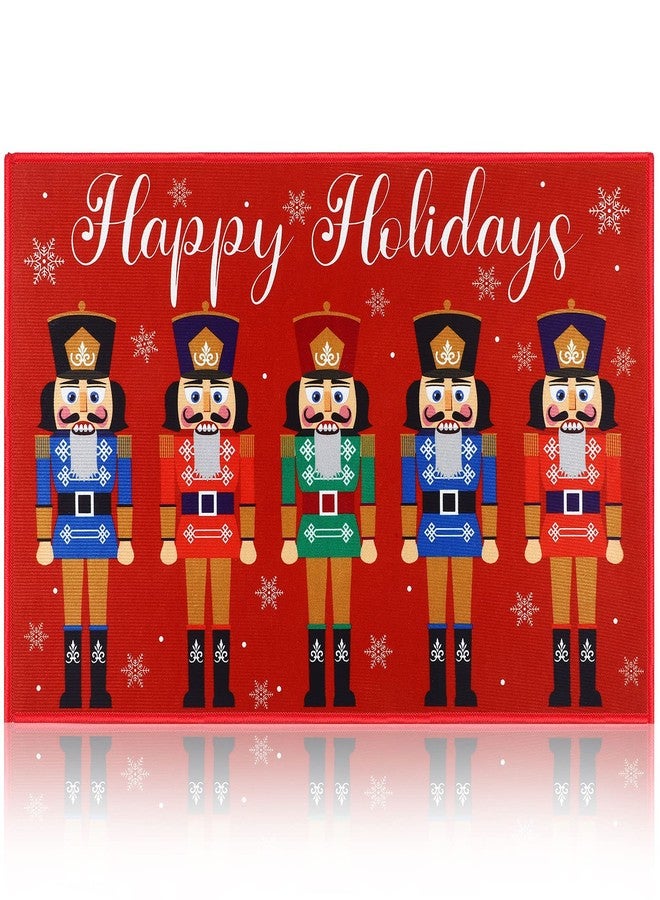 Minatee Nutcracker Doormat Happy Holidays Doormat Washable Non Slip Floor Rugs Christmas Soldier Floor Mat for Front Porch Door Bathroom 24 x 16 Inches(Classic Style) - Image 1