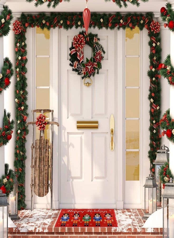 Minatee Nutcracker Doormat Happy Holidays Doormat Washable Non Slip Floor Rugs Christmas Soldier Floor Mat for Front Porch Door Bathroom 24 x 16 Inches(Classic Style) - Image 5