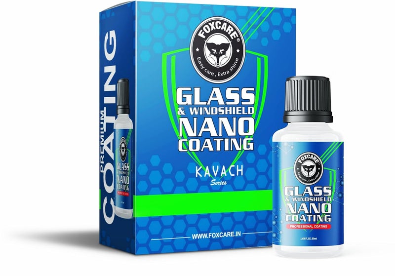 Foxcare Glass & Windshield Nano Coating | Kavach series - Hydrophobic & rain repellent specially designed for car - (50ml) - Image 1