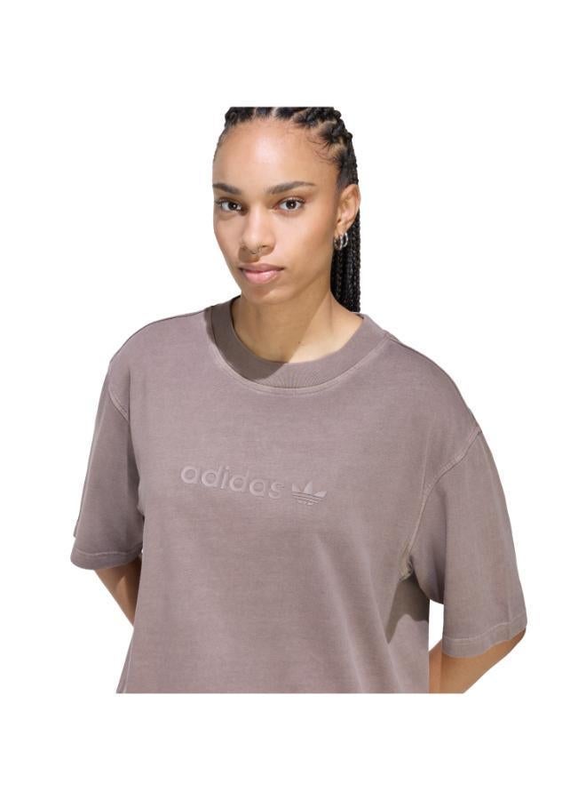 اديداس اوريجينالز تيشيرت Essentials Linear Boyfriend Oversized Washed - Image 4