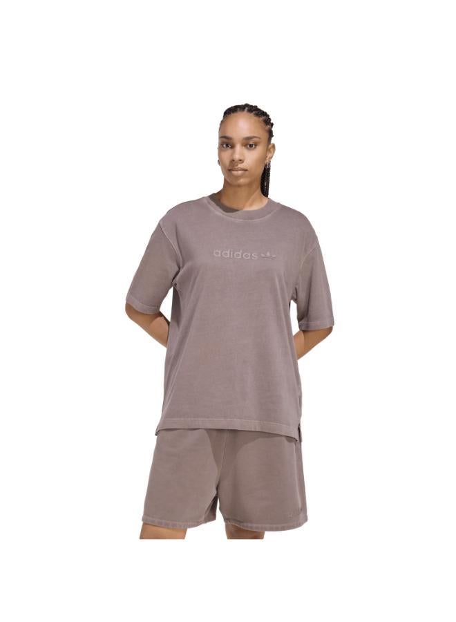 اديداس اوريجينالز تيشيرت Essentials Linear Boyfriend Oversized Washed - Image 1