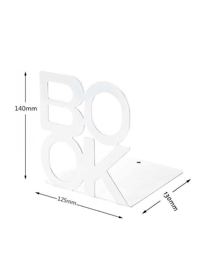 Decorative Metal Bookends, Heavy Duty L-Shape Book End Pair, Non-Slip Shelf Holder for Home Office - Image 2