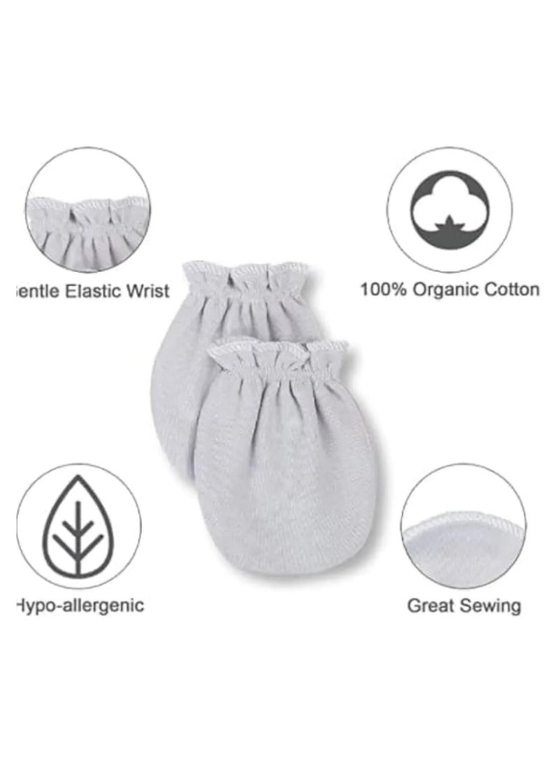4 Pack Organic Cotton Baby Mittens for 0-6 Months - Non-irritating Design with Elastic Wristband and Multi-Color Suitable for Toddlers - Image 2