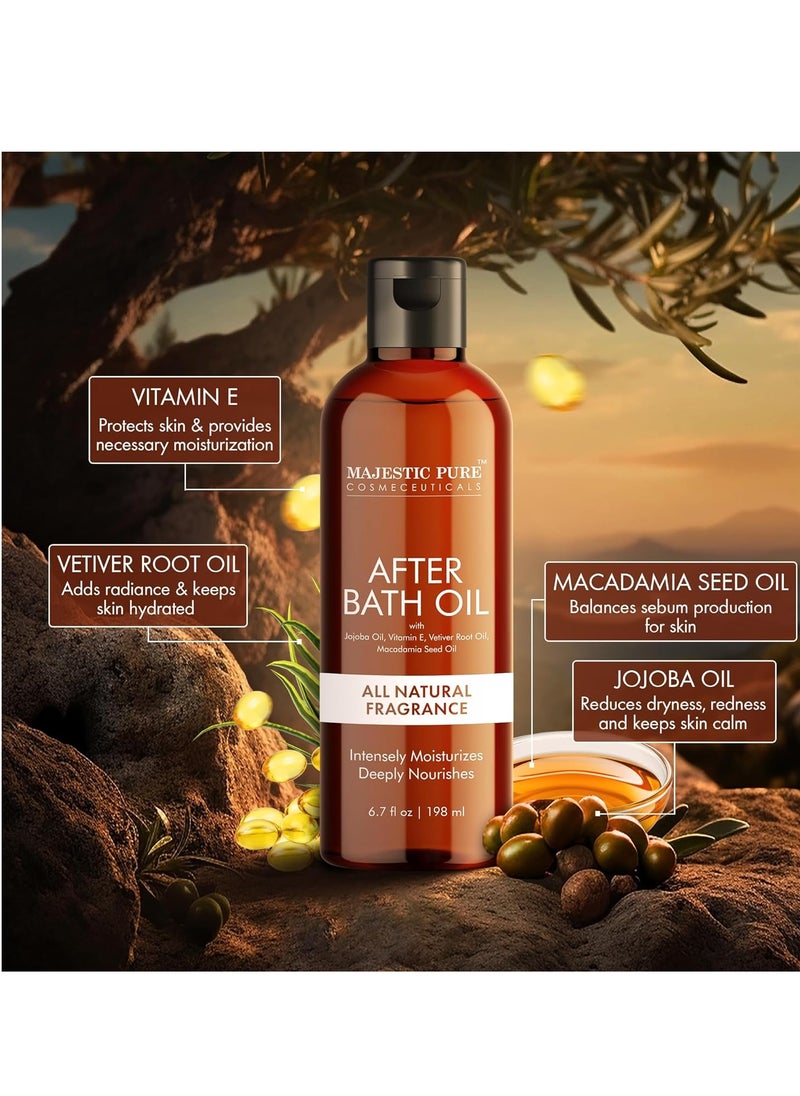 Majestic Pure Majestic Pure After Bath Oil - 100% Pure & Natural | Repair Dry, Damaged Skin | Moisturizing Skin, Hair and Scalp | Infused with Jojoba Oil & Vitamin E | 6.7 Fl Oz  - Image 2