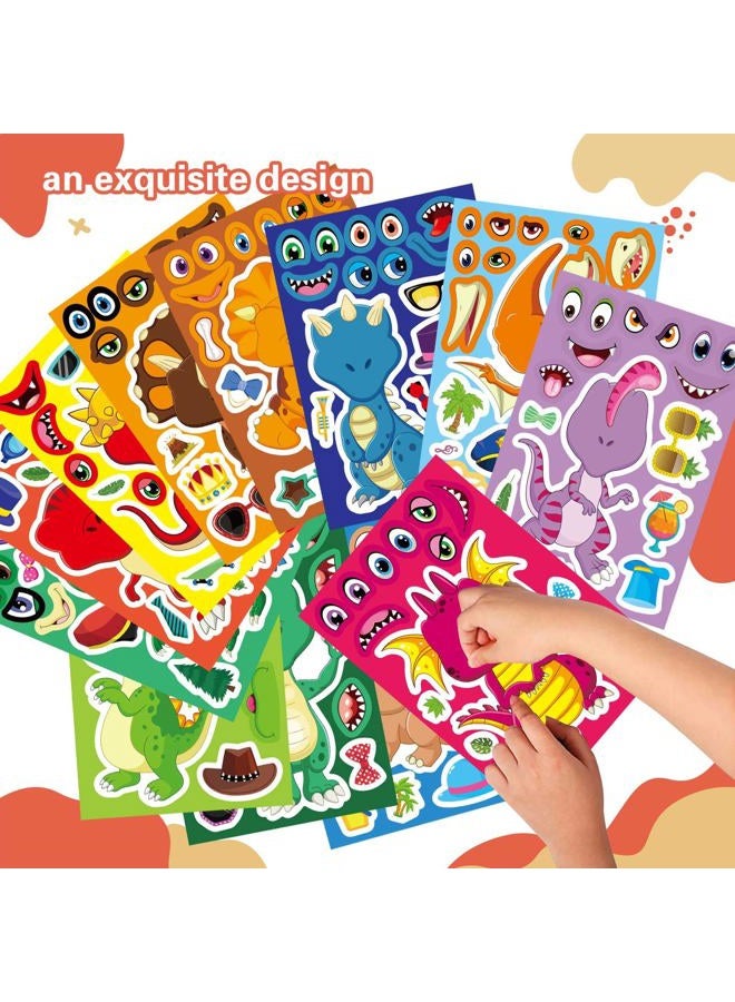 DUJAA 24 PCS Dinosaur Sticker for Kids, Make Your Own Dinosaur Sticker Sheets 12 Design Boy Girl Toddlers Stickers, Dinosaur Party Favors Supplies Art Craft, Birthday Gift, Teacher Classroom Reward - Image 4