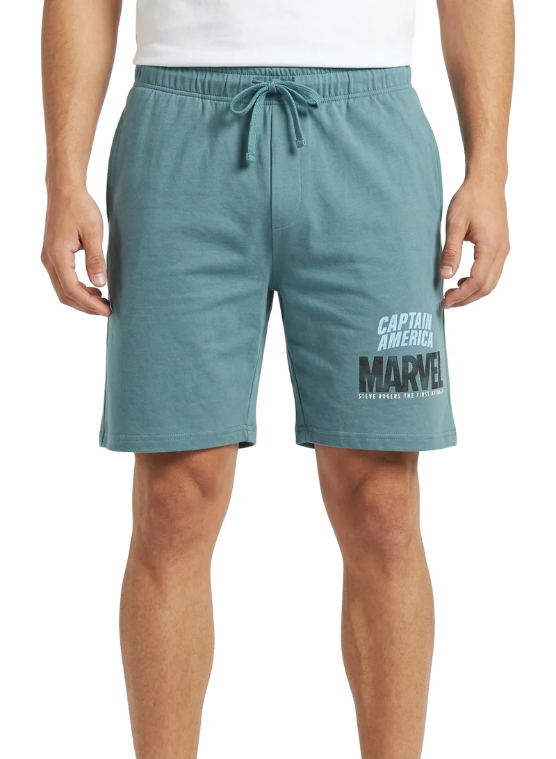 مارفل Men’s Captain America Marvel Lounge Shorts – Teal