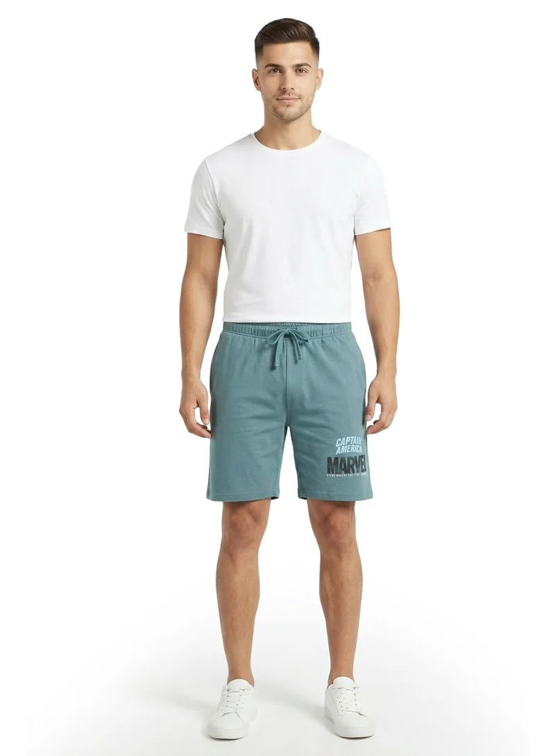 مارفل Men’s Captain America Marvel Lounge Shorts – Teal