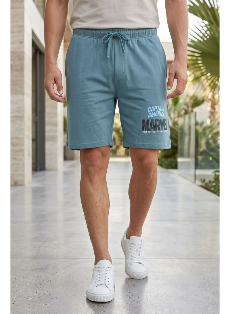 Men’s Captain America Marvel Lounge Shorts – Teal