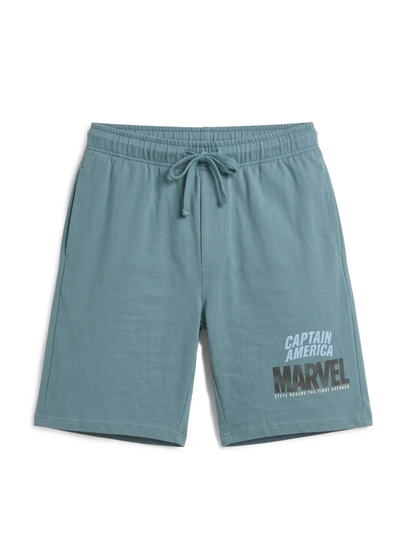 Marvel  Men’s Captain America Marvel Lounge Shorts – Teal for Men | Best Price UAE
