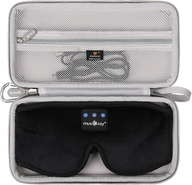 Aproca حافظة سفر صلبة لحماية سماعات موسيكوزي للنوم مع رباط رأس وسماعات للنوم وقناع للعينين - Image 1
