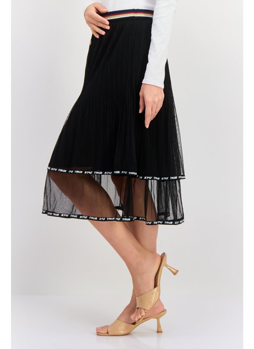 Women Solid Pleated Skirt, Black - pzsku/Z9DABCC48B323F7E44DDAZ/45/_/1737642949/caff0ebc-f653-4b22-a41d-25e08226b7f5