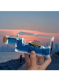 Hediyesahibi Decorative Bottle Shaped Unsinkable Ship Aquarium Figurine  - Image 1