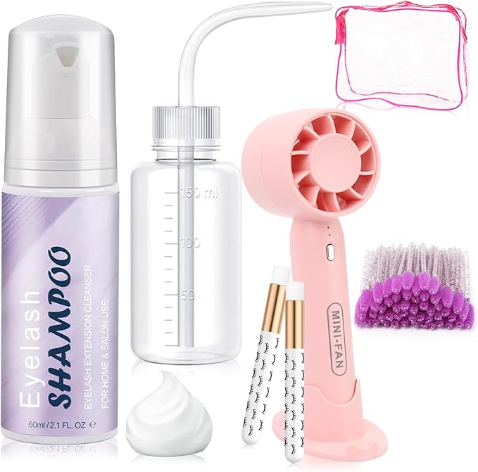 LZM Lash Shampoo for Lash Extensions 60Ml21 FLOZ Eyelash Shampoo with Lash Brush Lash Cleanser Paraben Oil Free Eyelash Cleanser for Eyelash Extensions for Salon and Home Use - Image 1