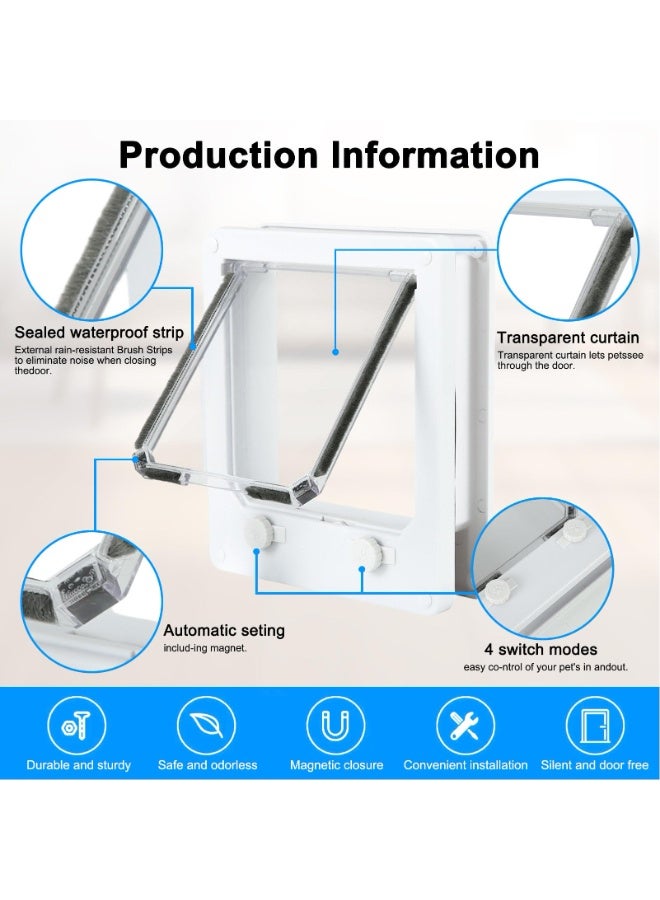 Daytoyz Cat Door for Exterior Door, Double Switch Pet Door Cat Door Interior Door Dog Door Strong Construction Cat Dog Flap Door for Window and Wall (M) - Image 4