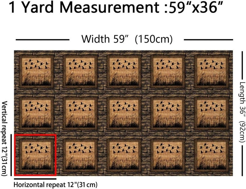 قماش لتزيين الكراسي بنمط الإلكة، منتج ريفي للاستخدام الخارجي، من The Yard، مقاس 181" × 63"، بتصميم كاموفلاج فينتيج لمنازل البحيرة، مناسب للأطفال والهدايا. - Image 2