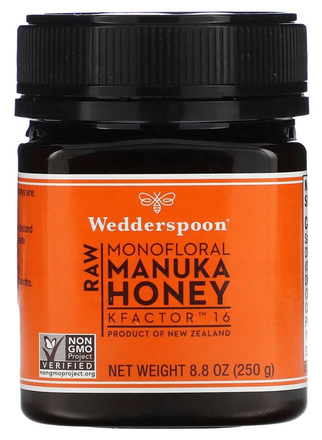Wedderspoon Raw Monofloral Manuka Honey KFactor 16 8.8 oz (250 g)