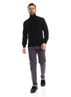 Andora Stitching Around The Neck Zipper Detail Black Sweater  - Image 1