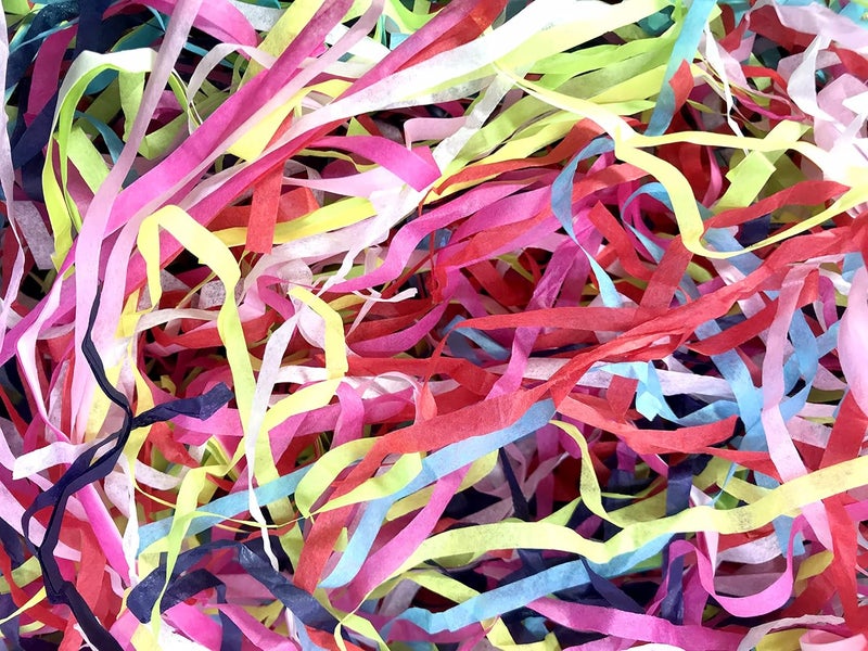 ECO SARRAS Colourful shredded crinkle paper grass strips reusable recycled eco friendly packaging material Diwali gift fillers wedding gift hampers product packaging premium shreds 100 GRAMS  - Image 2