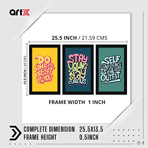 ArtX ورق اقتباس تحفيزي لإطار الحائط للفن التشكيلية، لوحات مؤطرة، متعددة الألوان، تجريدي، 25.5 X 13 بوصة (مجتمعة)، 8.5 X 13 لكل منها، مجموعة من 3 - Image 2