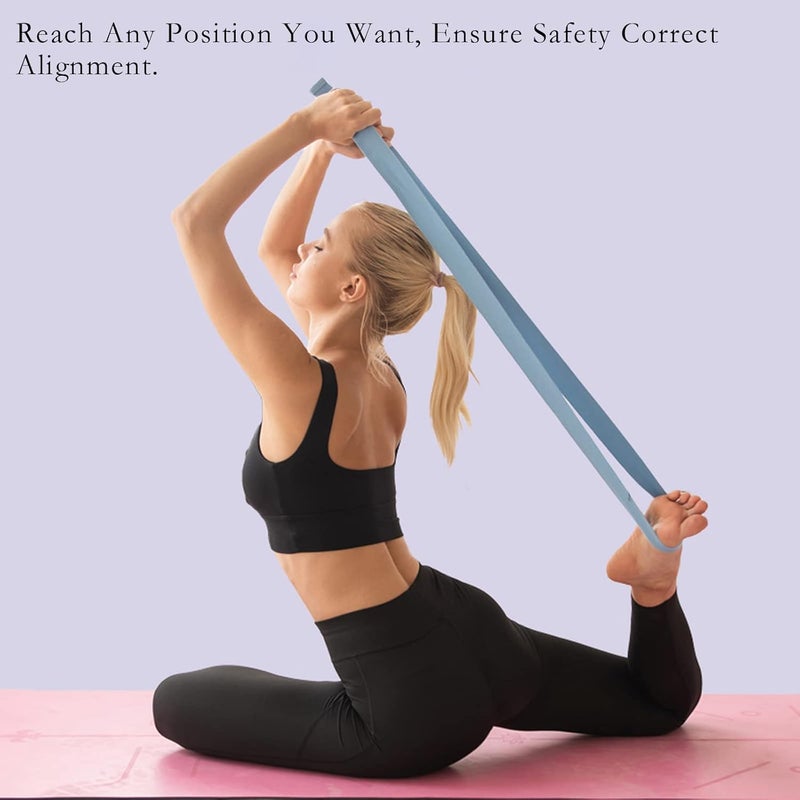 Yuilgdo 5 Pack Yoga Strap (6ft) Stretch Band with Adjustable Metal D Ring Buckle Loop - Image 4