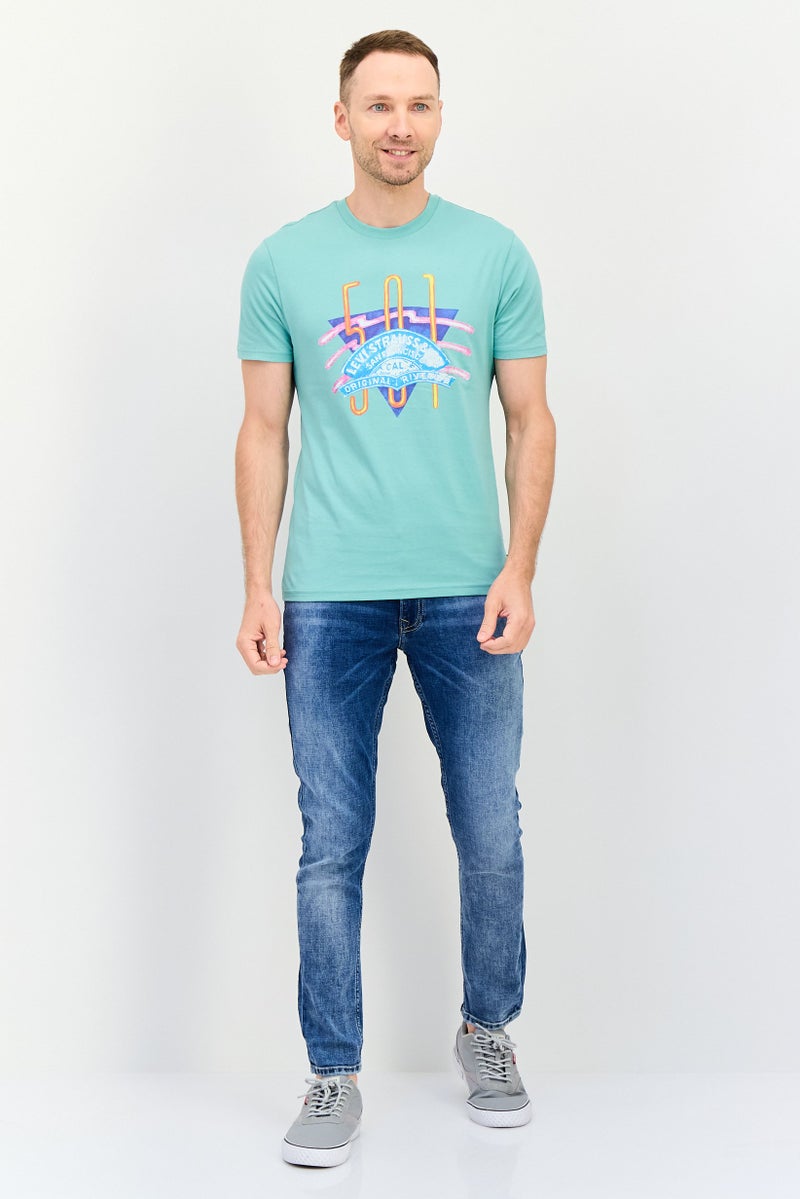 Levi's تي شيرت رجالي بأكمام قصيرة وياقة دائرية، طباعة جرافيك، لون أخضر مائل للرمادي - Image 4