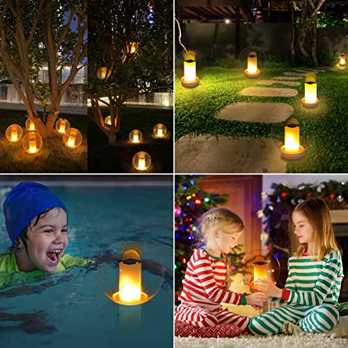 LanPool Floating Pool Lights, Solar Flame Lights Flickering IP68 Waterproof Ball Night Light, Outdoor Lantern Landscape Decoration Lamp for Pool, Pond, Event, Party, Garden(2pcs) - Image 5
