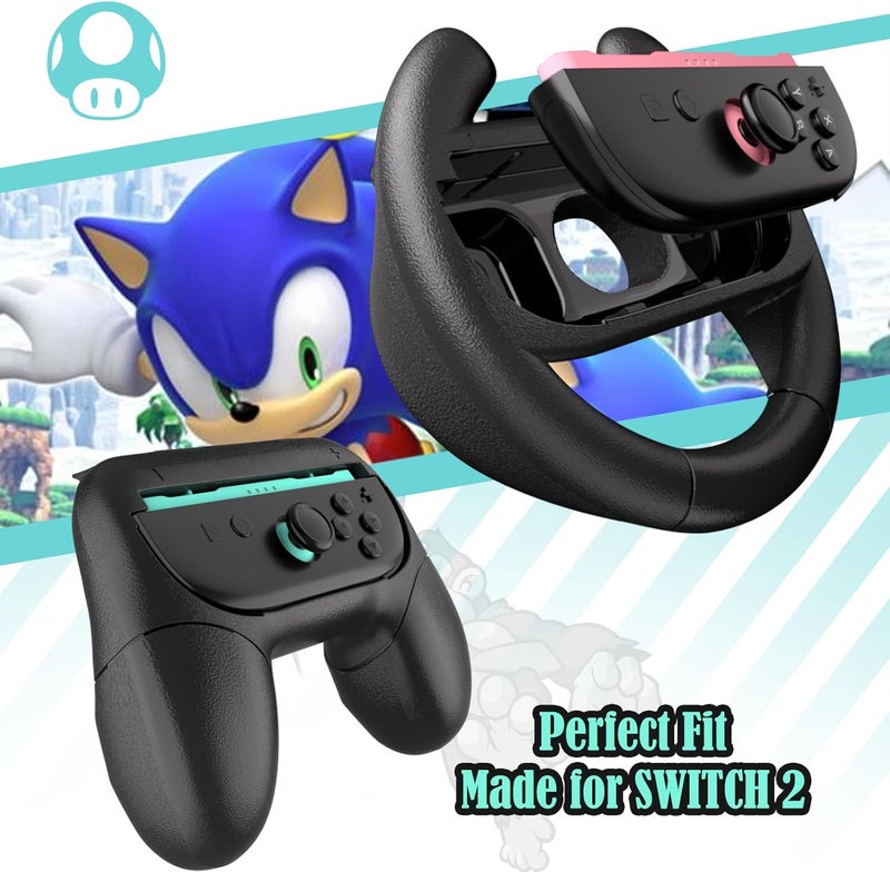 HEYSTOP Joy-Con Grip for Nintendo Switch 2, Comfort Grip Handle Kit Compatible with Nintendo Switch 2 Joy-Con, 4 in 1 Family Switch Sports Games Pack Accessories Kit - Image 2
