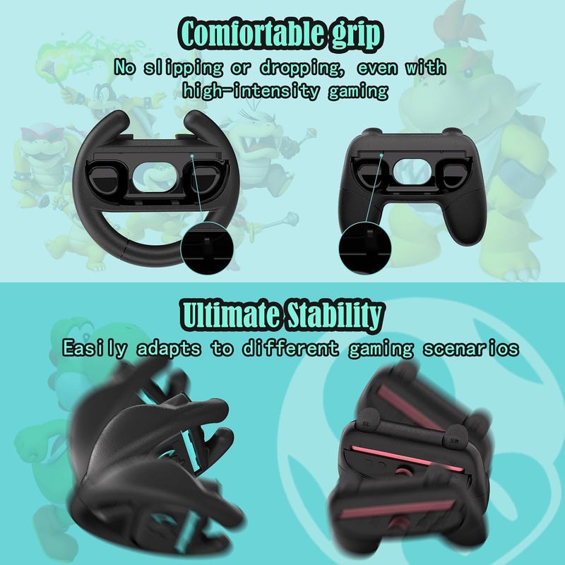 HEYSTOP Joy-Con Grip for Nintendo Switch 2, Comfort Grip Handle Kit Compatible with Nintendo Switch 2 Joy-Con, 4 in 1 Family Switch Sports Games Pack Accessories Kit - Image 4