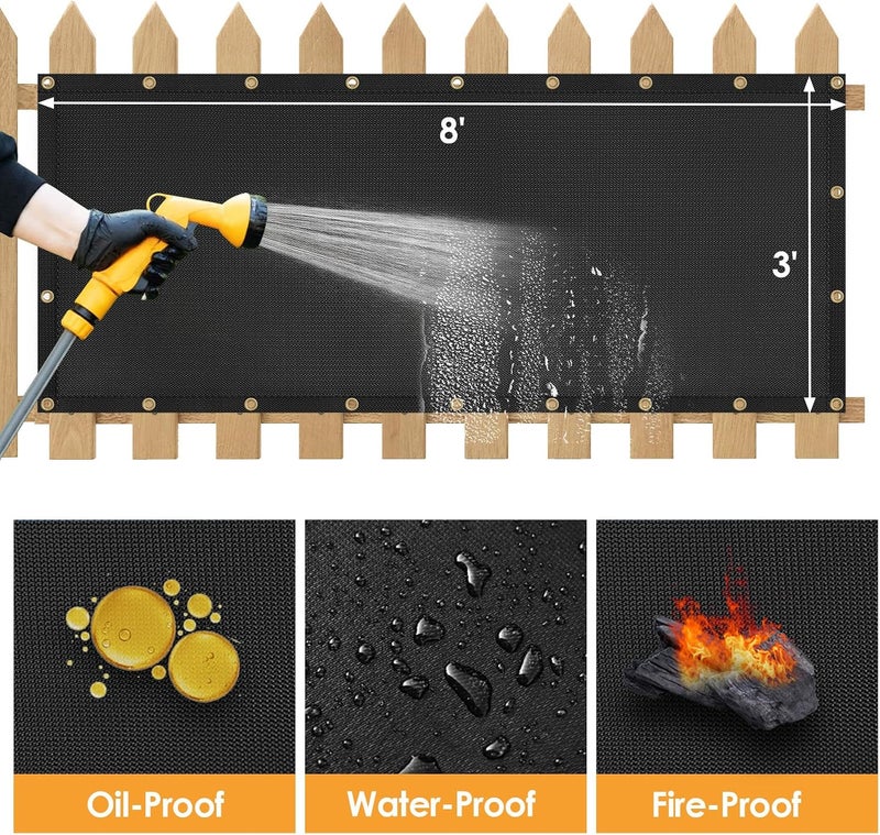 Amerbro Fireproof Heat Shield for Wall Behind Grill Protect Deck Fence from Grill Heat, Heat Shield Grill Mat for Outdoor Grill, Stove Wall Protector Fridge, BBQ Grill Mat Accessories for Blackstone, 3'x8' - Image 4