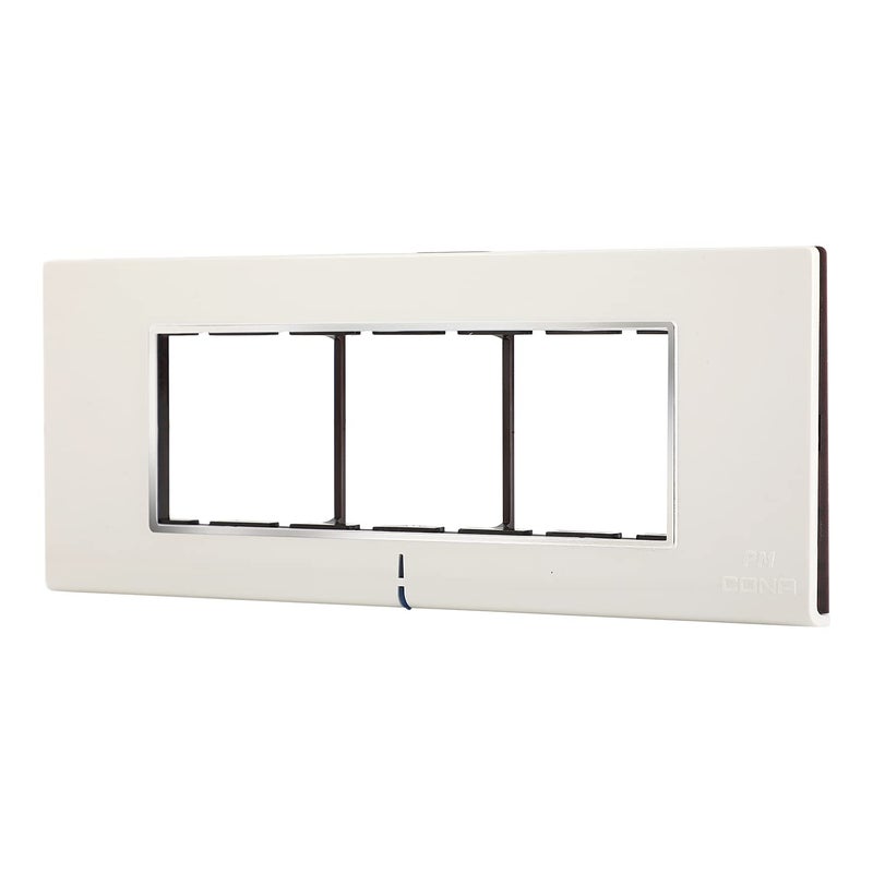 CONA 10706 Status Axis 6 Modular Plate with Blue LED Indicator, Snow White - Pack of 2|6 Module Switch Plates|Cover Plate|6M Polycarbonate Switch Frame - Image 4