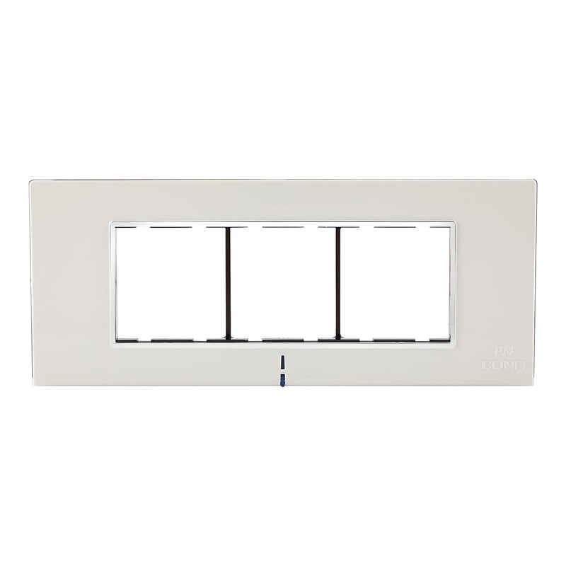 CONA 10706 Status Axis 6 Modular Plate with Blue LED Indicator, Snow White - Pack of 2|6 Module Switch Plates|Cover Plate|6M Polycarbonate Switch Frame - Image 2