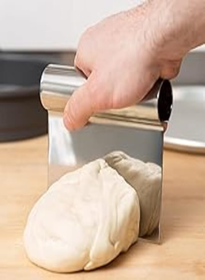 Fresh Stainless All Purpose Cutter Dough Cutter, Cream Straightener | Round Hand | Versatile Stainless Steel Dough Cutter for Baking Cake Cutting with Handle.