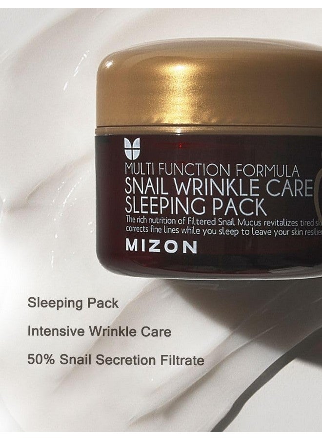 MIZON Snail Wrinkle Care Sleeping Pack, Snail Mucin Nourishing mask with Adenosine, Shea Butter, Firming mask, for damaged skin, anti-wrinkle care, Overnight Face Care (2.7 FL oz) - Image 4