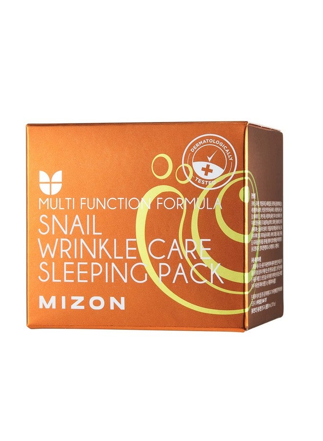 MIZON Snail Wrinkle Care Sleeping Pack, Snail Mucin Nourishing mask with Adenosine, Shea Butter, Firming mask, for damaged skin, anti-wrinkle care, Overnight Face Care (2.7 FL oz) - Image 2