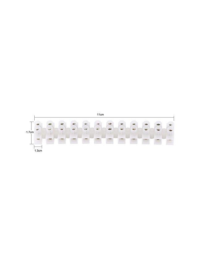Terminal Blocks, 10Pcs 360V 10A Dual Row Screw Terminals Electric Barrier 12-Position Terminal Strip Block Wire Connector Block  - Image 1