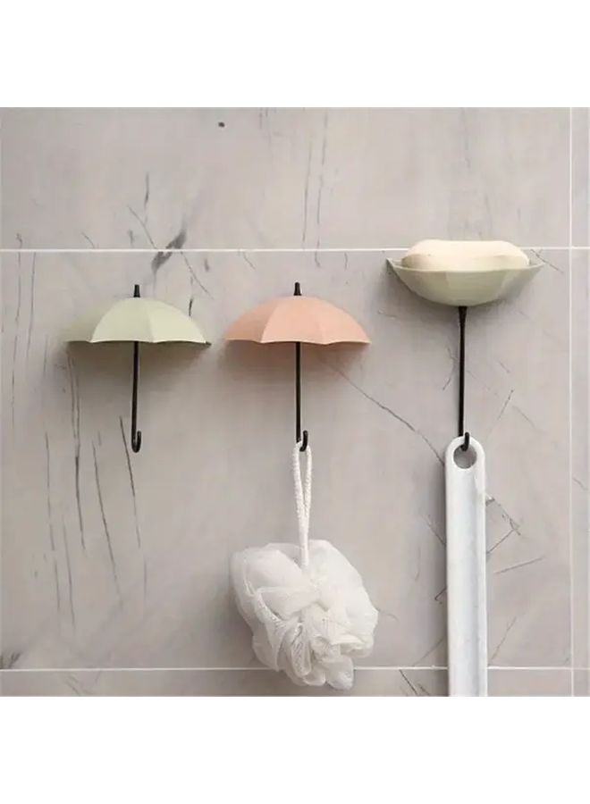 3Pcs Heavy Duty Punch Free Adhesive Umbrella Hooks No Drill Wall Mount - Image 5