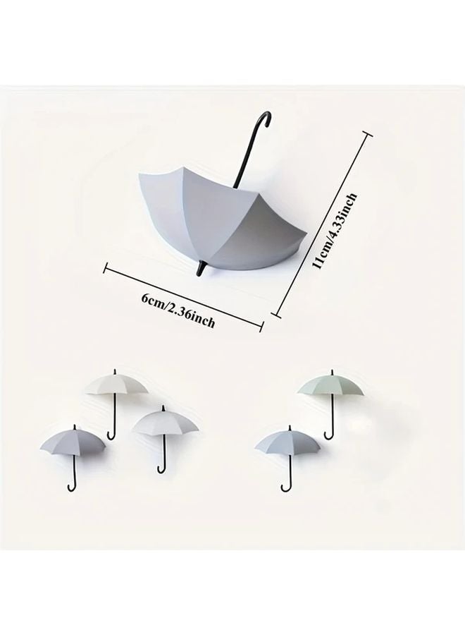 3Pcs Heavy Duty Punch Free Adhesive Umbrella Hooks No Drill Wall Mount - Image 4
