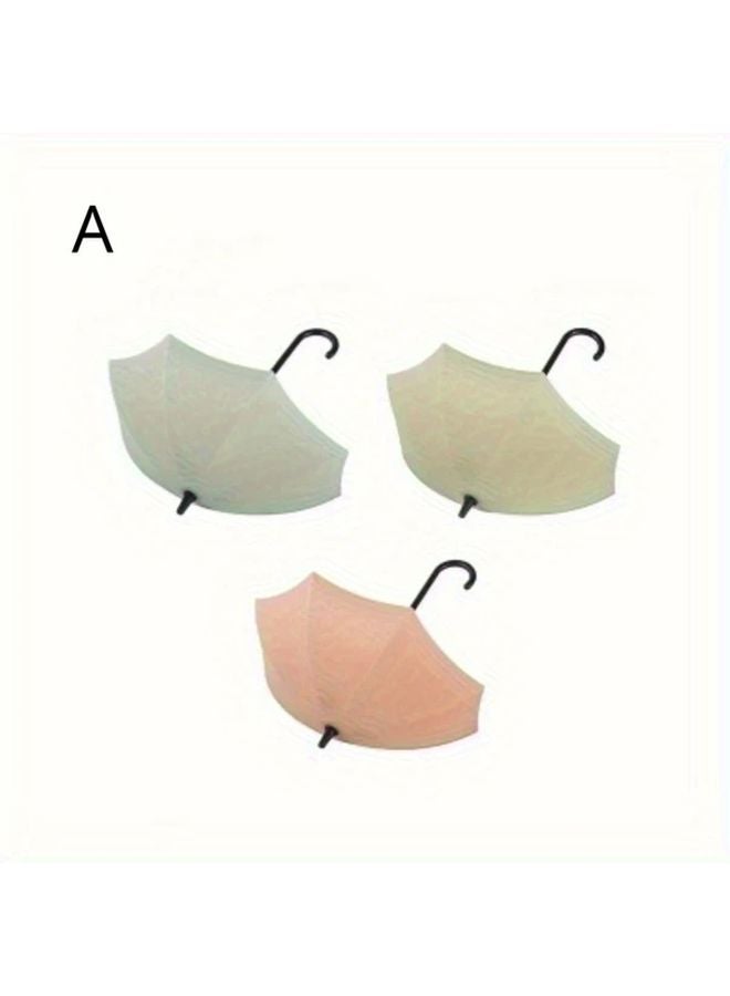 3Pcs Heavy Duty Punch Free Adhesive Umbrella Hooks No Drill Wall Mount - Image 1