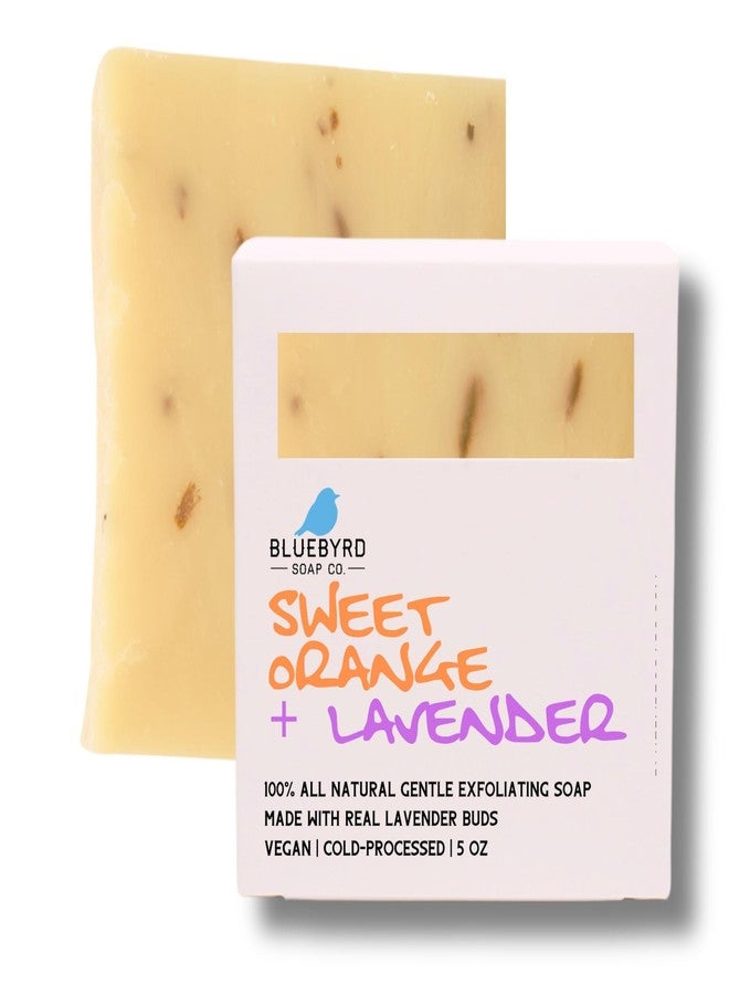 Bluebyrd Soap Co. Lavender Orange Bar Soap | Organic Shea Butter All Natural Scented Essential Oil Nourishing Soap Bar | Vegan, Cold Process, Handmade, Non-GMO (Lav. Orange) - Image 1