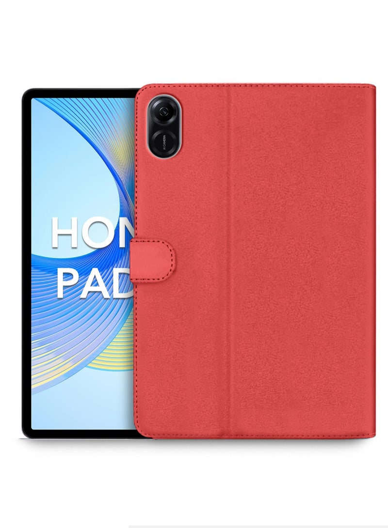 OMAKER PU Leather Magnetic Closure Flip Case Cover For Honor Pad X9 11.5 Inch 2023 Red - Image 1