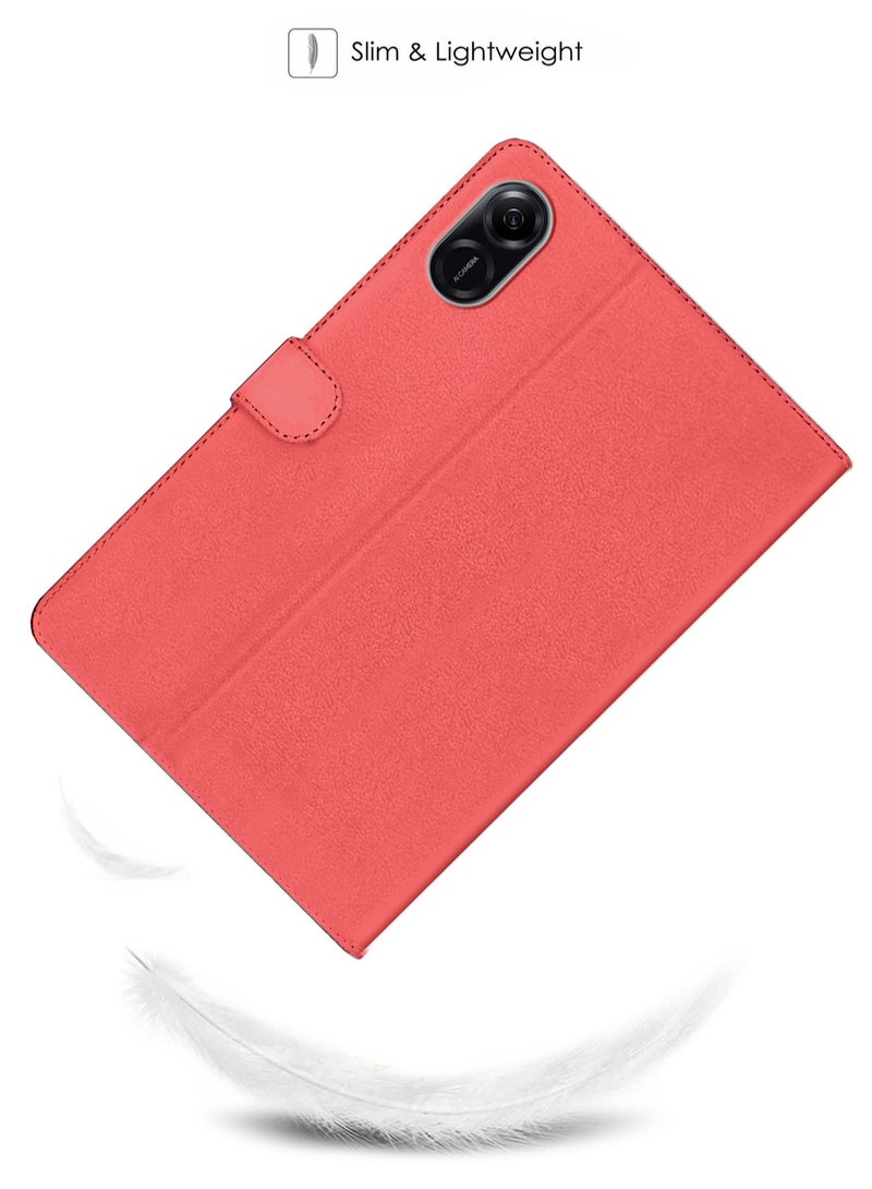 OMAKER PU Leather Magnetic Closure Flip Case Cover For Honor Pad X9 11.5 Inch 2023 Red - Image 4