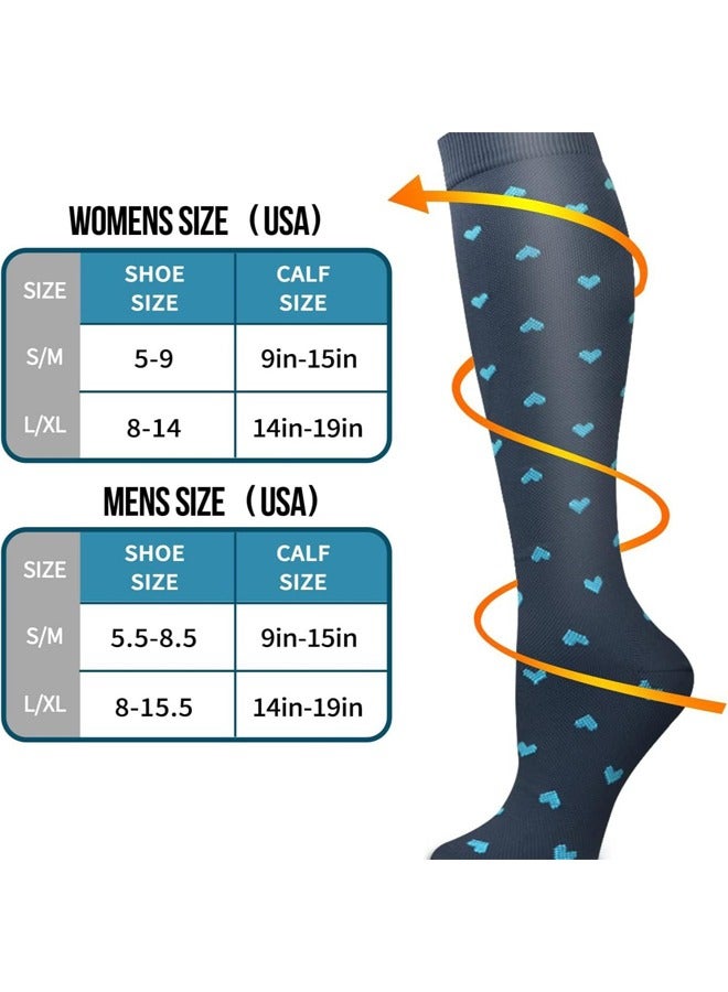 6 Pairs Compression Socks for Men and Women Compression Stocking Best Support for Athletic Travel(20-30 mmHg-SM) - Image 2