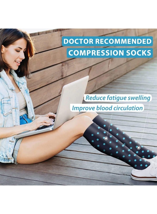6 Pairs Compression Socks for Men and Women Compression Stocking Best Support for Athletic Travel(20-30 mmHg-SM) - Image 3